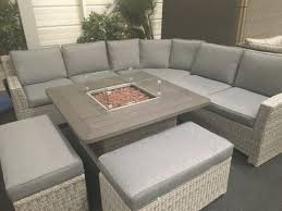 Rattan corner garden furniture with fire pit table. Rattan Sofa Set With Fire Pit Off 62
