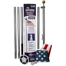 This flag pole kit was delivered within days after ordering and easy to assemble and it looks great in my yard. Annin American Flag And Flagpole Set 20 Ft Aluminum Pole Ground Flagpole And 3 Ft X 5 Ft Us Flag 742371 At Tractor Supply Co