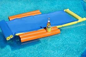 Make This Easy Diy Floating Lounge Chair At Home Using A Yoga Mat And Pool Noodles This Lounge Chair Floating Lounge Chairs Pool Lounge Float Floating Lounge
