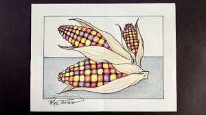 How To Draw 3 Ears Of Corn Youtube In 2020 Ears Of Corn Drawings Draw