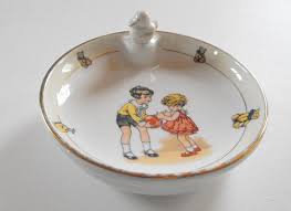 French Vintage Baby S Dish From French Vintage Linens And Antiques Welcome Et Bienvenue Baby Dishes Vintage Baby Nursery Childrens Dishes