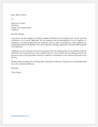This kind of apology letter is a short application for not attending meeting that expresses our regret along with the reason because of which we are unable to attend the meetings. Excuse Letter For Not Attending A Conference Word Excel Templates