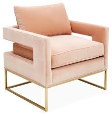 Bevin Accent Chair Brass Blush Velvet One Kings Lane Brands One Kings Lane Chair Brass B Transitional Chairs Transitional Furniture Transitional Bedroom