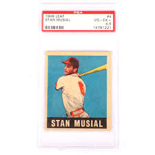 Jul 11, 2016 · stan musial bettmann/getty images. Bid Now 1948 Leaf Stan Musial Rookie Baseball Card 4 Psa 4 5 Vg Ex August 6 0121 11 00 Am Edt