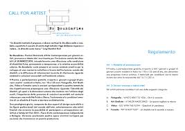 CALL FOR ARTIST Regolamento