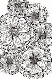 Black And White Floral Patterns To Draw Blackline Flowers Flower Sketches Flower Drawing Design Flower Drawing