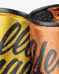 Four Matte Metallic Cans Mockup In Can Mockups On Yellow Images Object Mockups