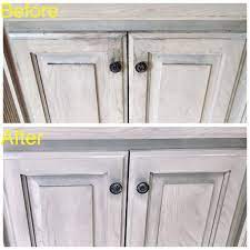 If you have pickled cabinets you would like to stain a darker shade, it can be done; Pickled Cabinets Refinishing