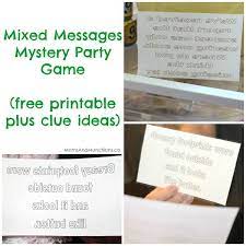 These dinner party games are perfectly suitable for six people or fewer, and if you've been stuck in your own household bubble for some time now everyone must then also grab a spoon. Mystery Party Game Mixed Messages Free Printable Mystery Party Game Mystery Party Mystery Dinner Party