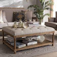 Adeco 34 inch square ottoman bench, ottoman coffee table, button tufted upholstered linen fabric footrest stool ottoman, bottom storage space, beige 5.0 out of 5 stars 2 $199.99 $ 199. Rectangular Ottoman Coffee Table You Ll Love In 2021 Visualhunt