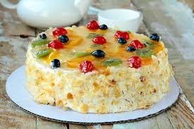 French Gateaux Recipe Layered Fruit And Cream Cake Recipe Fruit Cream Cake Recipes Easy Birthday Cake Recipes