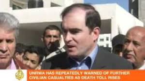 John Ging of UNRWA outside a Gaza Hospital