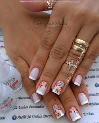 Fotos de unhas francesinhas decoradas. 79 Unhas Decoradas Francesinha Muitas Fotos Para Voce Se Inspirar