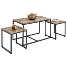 The coffee table works great for storing some decorations, books, your tv remote and drinks. Best Choice Products 3 Piece Modern Nesting Coffee Accent Table Living Room Furniture Lounge Set W 2 End Tables Brown Walmart Com Walmart Com
