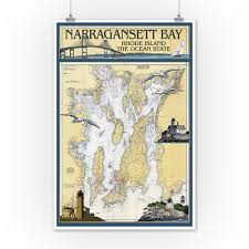 Details About Narragansett Bay Ri Nautical Chart Lp Artwork Posters Wood Metal Signs