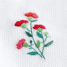 Tiny Carnation 2 7x2 Inches For A Handkerchief Perfect For Etsy Hand Embroidery Handkerchief Embroidery Floral Embroidery Patterns