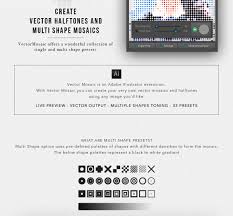 The project is very easy to be customized; Vector Mosaic For Illustrator In Actions Presets On Yellow Images Creative Store