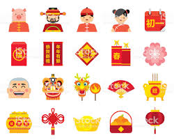 Flat Chinese New Year Icon And Avatar Set For The Year Of The Pig Planner Art Chinese Icon Chinese New Year Design