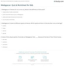 Built by trivia lovers for trivia lovers, this free online trivia game will test your ability to separate fact from fiction. Madagascar Quiz Worksheet For Kids Study Com