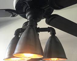 A chandelier ceiling fan adds function and glamourous style; Industrial Ceiling Fan Etsy