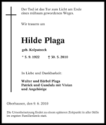 Read the plaga wiki, detailing its background, how it features in plaga's career, and its style. Traueranzeigen Von Hilde Plaga Waz Trauer De