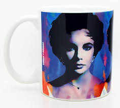 Elizabeth Taylor Mug signed by Mark Lewis Art ® Collectible Coffee Cup COP 