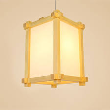 Simple Square Pendant Light Japanese Wooden Pendant Light Dining Room Hallway Bar Lighting Pendant Lighting Dining Room Square Pendant Lighting Wooden Pendant Lighting