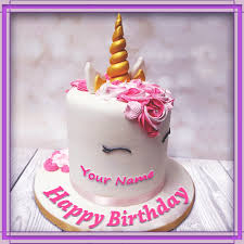 Looking For Unicorn Birthday Cake With Name Online Unicorn Birthday Wishes Cake With Name Edit Unicorn Ca Cake Name Happy Birthday Cakes Unicorn Birthday Cake