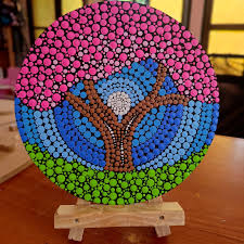 Un chiquito muy hermoso ?? Esto es puntillismo de relleno ??‍?  Consiste en cubrir toda la obra con puntos de diferentes tamaños, me gusta  muchoooo está técnica porque es como un estilo