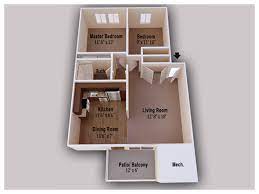 Two bedroom apartments also have a separate living room, a kitchen, and at least one bathroom. 2 Bedroom 1 Bath 2 Bed Apartment The Annabal Apartments