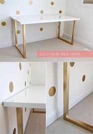 Ikea Hack White Table Top With Gold Legs Luxxury Livving Home Diy Home Decor Ikea Desk