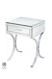 Industrial beistelltisch scorpion 40cm wild eiche nachttisch mit schublade. Aurelia Glas Und Chrom Nachttisch Mit 1 Schublade