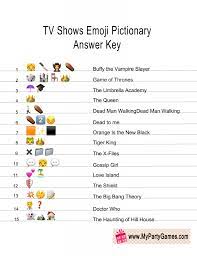 Displaying 162 questions associated with treatment. Free Printable Tv Shows Emoji Pictionary Quiz Guess The Emoji Answers Guess The Emoji Pictionary