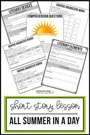 All Summer In A Day Short Story Lesson Middle School Reading Middle School English English Lesson Plans