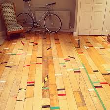 Kitchen Floor Going Down Nicely Reclaimed Gym Floor From Kelvin Hall In Glasgow Chewing Gum S Been Scraped Off It Sti Gym Flooring Kitchen Flooring Flooring