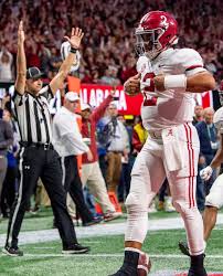 Alabama had already played its season opener, and won. Alabama Quarterback Jalen Hurts 2 Does The Superman After Scoring The Go Ahead Touchdown Again Alabama Crimson Tide Football Alabama Vs Alabama Football Team