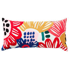Ikea Sommaraster Cushion White Multicolour Can Be Used As A Comfortable Neckroll To Support Your Neck Or A Lumbar Cushion For You Ikea Kissen Kissen Ikea