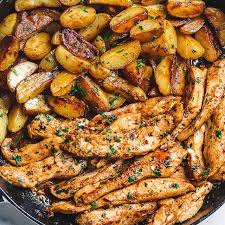 Garlic Butter Chicken And Potatoes Skillet Recipe Yummly Recipe Garlic Butter Chicken Easy Chicken Recipes Recipes