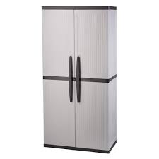 Hdx 35 In W 4 Shelf Plastic Multi Purpose Cabinet In Gray 221872 The Home Depot Plastic Storage Cabinets Basement Storage Cabinets Plastic Cabinets