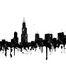 Black And White Chicago Skyline Wall Art Watercolor Chicago Skyline Carry All Pouch By Trinity Jean Designs Small 6 X 5 In 2020 Chicago Skyline Art Chicago Skyline Tattoo Chicago Skyline