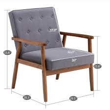 Get 5% in rewards with club o! Retro Modern Single Sofa Nordic Wooden Single Chair Living Room Balcony Bedroom Sofa Seat 20 Off