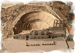 On the rocky wall of the acropolis, behind the theater of. The Odeon Of Herodes Atticus
