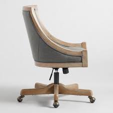 charcoal linen henry upholstered office chair v3 office chair design chair wood office chair