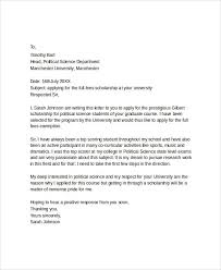 Sample Scholarship Application Letter Documents Pdf Word Cover For Denial Scholarships Application Application Letters Political Science Student