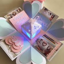 Handmade Creative Birthday Box For Boyfriend Mothers Day Explosion Box With Lighthouse 4 Waterfall In Pastel Color Exploding Gift Box Diy Exploding Box Exploding Box Card