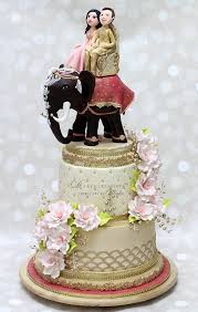 Photo Of Gold Destination Wedding Cake Topper With Couple On Elephant Wedding Anniversary Cakes Floral Wedding Cakes Wedding Cake Toppers