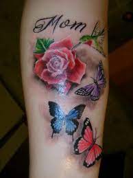 Memorial To Mom Mother Tattoos Rose Tattoo Design Butterfly Tattoo Designs