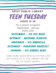 Join us for a new. Teen Tuesdays Boaz Al