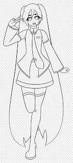 Hatsune miku coloring book vocaloid anime drawing, hatsune miku, white, . Miku Coloring Page Png Pngegg