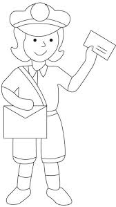 Postman Coloring Page Community Helpers Preschool Crafts Preschool Coloring Pages Coloring Books